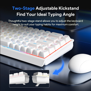 Clavier filaire à sensation mécanique, silencieux, pour le bureau et le jeu, portable, compact, avec un petit format de clavier à ruban - Product Image 4