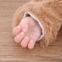 Poupée Reborn de 20 pouces en vinyle intégral avec costume d'ours en peluche, combinaison en peluche et sucette, poupée nouveau-né pour jeu d'imitation
