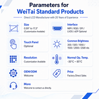 Panel Layar TFT Warna Kecil 5.98/6.86/7.84/9.31/10.16 Inci dengan Antarmuka MIPI MCU RGB SPI Lvds, Modul LCD Layar Sentuh