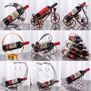 Porte-bouteilles en cuivre en forme de vélo 750 ml, en fil de fer, pour décoration intérieure et présentation de fête - Product Image 2