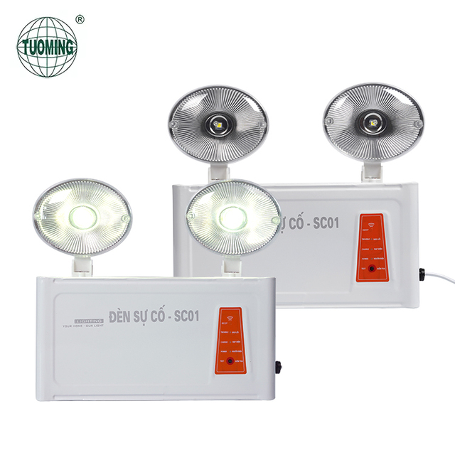 Tuoming High Brightness Indoor Tunnel Stairway Charging Wall Mounted Led Double Heads Emergency Light