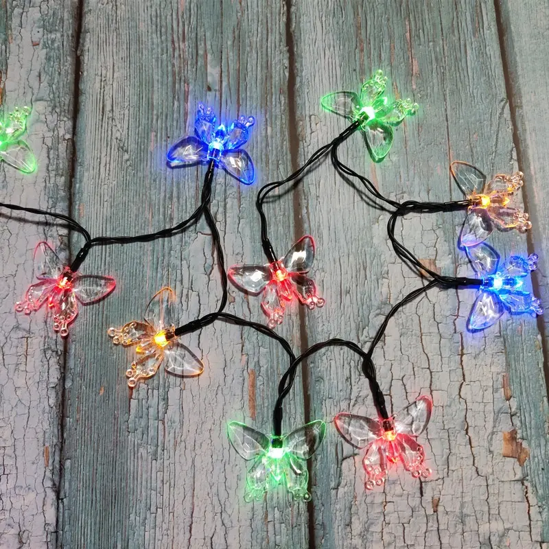Уличная Водонепроницаемая гирлянда с бабочками на солнечной батарее, 8 режимов, освещение для внутреннего дворика на солнечной батарее для сада, вечеринки, свадьбы, Рождества
