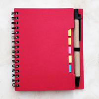 Bloc-notes autocollant en spirale, avec logo personnalisé, coréen, pour carnet de notes avec stylo