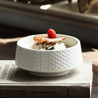BAMBUS Blanc Nouveau Design Bol Matcha En Forme De Bol Dessert Bol En Céramique Porringer pour Thé Matcha