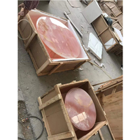 Canapé en marbre onyx rose sur mesure, table basse, ensemble de luxe, design haut de gamme, rose