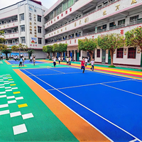 Dalles de terrain de pickleball en PP emboîtables pour l'extérieur, résistantes aux intempéries, revêtement de sol sportif modulaire, installation facile, vente en gros