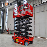 Platform Pengangkat Orang Bertenaga Baterai Asam Timbal Elektrik TDER 12m 14m Self-Propelled Tipe Gunting
