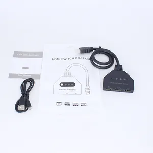 موردو محور مفاتيح HDMI 4k@60hz 3×1 منفصل ومفتاح 3x1 كابل مفاتيح HDMI ثلاثي الأبعاد