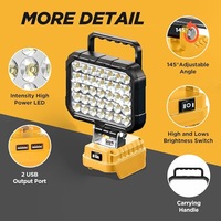 Lampe de travail LED portative 21V, batterie rechargeable 2000mAh, éclairage extérieur, chantier, amélioration de la maison, entretien d'urgence STD-E5
