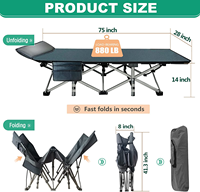 Lit personnalisé de haute qualité, portable, extérieur, pour jardin, voyage, double couche, Oxford, tente de camping, lit simple pliant de luxe