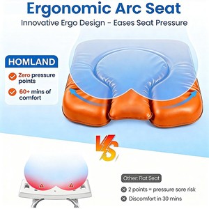 Chaise de toilette avec dossier rabattable, capacité de 150 kg, hauteur réglable, pour personnes âgées, utilisation dans la salle de bain - Product Image 2