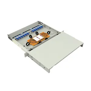 Kotak distribusi serat optik panel patch 19 "1U 2U 48/96 core kotak terminal dudukan dinding geser pemisah plc serat optik