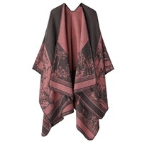 Nouveau Châle Minimaliste Haut de Gamme en Cachemire Épais pour Femme, Écharpe Longue d'Hiver Réversible et Chaude, Motif Feuille Imprimé, Livraison Rapide