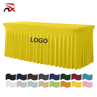 Nappe sur mesure 4ft 5ft 6ft 8ft en tissu élastique à volants jaune pour hôtel, extérieur, maison, fête