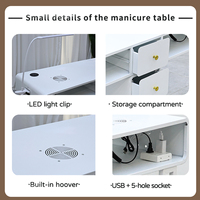 Tables de manucure modernes pour salon de beauté, postes de travail personnalisés pour nail art avec collecteur de poussière
