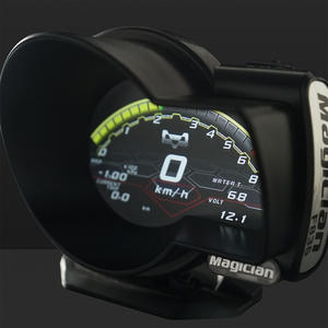 F835 büyücü araba göstergesi OBD2 Head Up ekran Turbo <span class=keywords><strong>Boost</strong></span> voltaj hız su sıcaklığı Alarm ile - Product Image 4