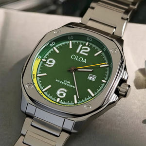 CILOA Green Round Customizable <b>Men's</b> <b>Watch</b>, Luxury High-Quality Gift, Calendar, <b>Waterproof</b>, High-End 2026 Quartz <b>Watch</b> - Product Image 4
