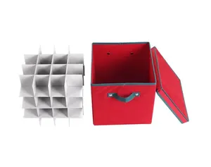 Hochwertige billigere 64 Standard Weihnachts kugel Aufbewahrung sbox 4 Schichten mit Trennwänden Quadrat abnehmbarer Deckel behälter für den Urlaub