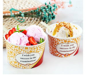 Disposable Biodegradable Paper Food Container for Soup Popcorn Ice cream