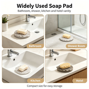 Tapete de Silicona Redondo 2 en 1, Doble Uso como Jabonera y Posavasos, Tapete de Drenaje para Bañera, Ducha, Jabón, Baño y Fregadero de Cocina - Product Image 6