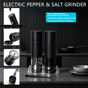 Hot Sale Stainless Steel <b>Pepper</b> Mill Type-C Rechargeable Modern Salt and <b>Pepper</b> BSCI Certified - Product Image 2