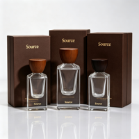 Vente flash - Flacons vaporisateurs en verre transparent personnalisés vides - Flacon de parfum de 50 ml avec boîte - Flacon de parfum vaporisateur de 30 ml et 100 ml avec bouchon en bois