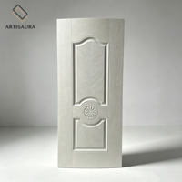 Plaque de revêtement de porte moulée en MDF/HDF mélaminé, résistante à l'humidité, grain de bois, imperméable, pour hôtels, villas, appartements (vente en gros)