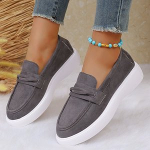 Venta al por mayor de zapatos para caminar de las mujeres de tendencia de moda <span class=keywords><strong>gris</strong></span> Vintage de diseñador de talla grande zapatos casuales Slip-on zapatos de <span class=keywords><strong>mujer</strong></span> suaves - Product Image 3