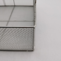 Panier rectangulaire en treillis métallique d'acier inoxydable pour cuisine et salle de bain, avec poignées en bois, durable, de haute qualité, outils robustes et compétitifs