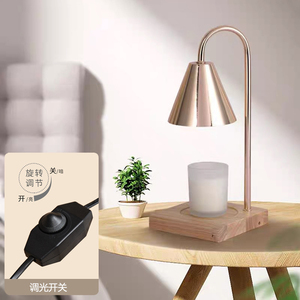 Modern <b>Adjustable</b> <b>Table</b> Lamp with Crystal Cone Shade Brown Wood Body LED Warm Light 2700K E26 AC Bedroom - Product Image 6