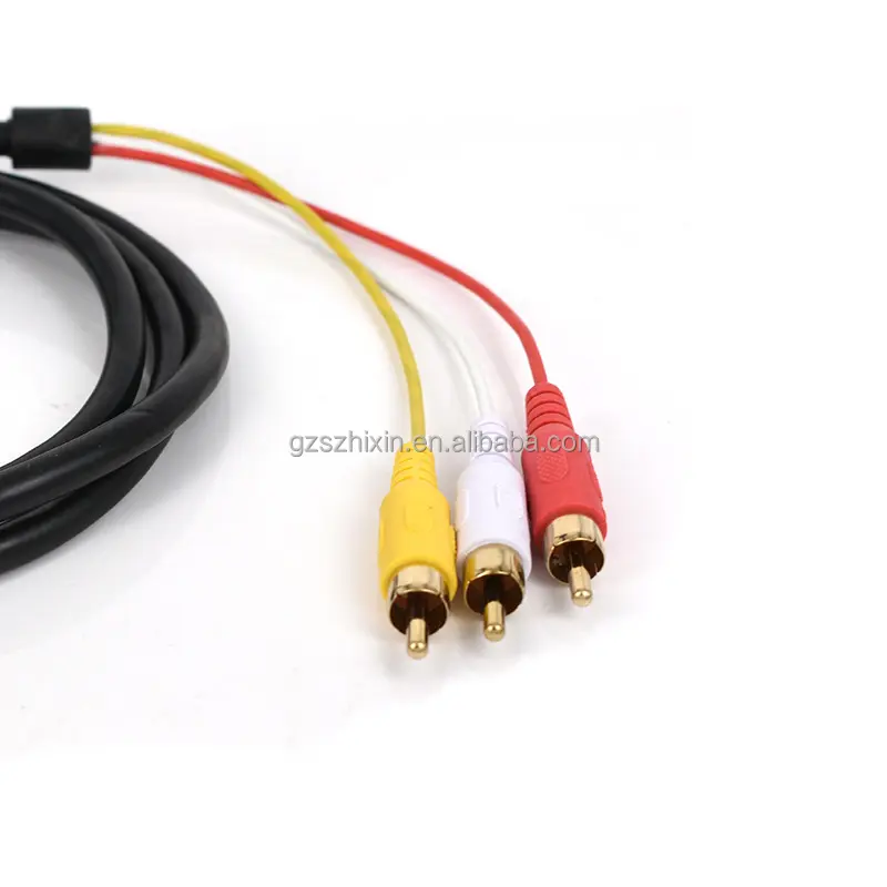 black HD Cable To 3RCA AV Cable 1080P HD HDTV To 3 RCA