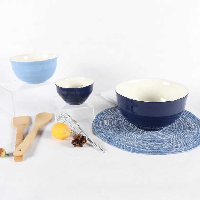 Restaurant Kitchen Fruit Salad Porcelain Serving Bowl Wholesale Glaze Colorful Ceramic Soup Bowls Set