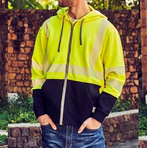 Sweat-shirt réfléchissant ignifuge pour homme, vêtement de sécurité Frc, vêtement de travail, fermeture éclair, Hi Vis, vêtements de travail en plein air avec capuche - Product Image 4