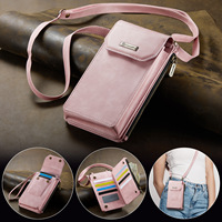 Volledige bescherming PU lederen crossbody portemonnee telefoonhoes streetwear voor iPhone Huawei Google Samsung Xiaomi telefoons