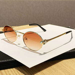 Lunettes de soleil ovales en métal, monture intégrale, UV400, style rétro, unisexe, décontractées, pour adultes - Product Image 3