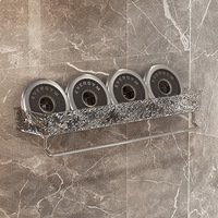 Étagère murale en plastique à texture glacier. Organisateur sans perçage en PET sans BPA pour cuisine, salle de bain, épices, articles de toilette, grand format