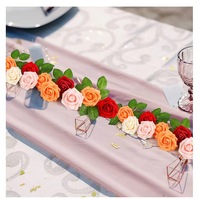 판매 인공 장미 잎 수제 DIY 장식 가짜 뜨거운 녹색 잎 대량 장미 잎