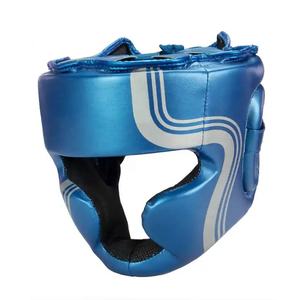 Casco de entrenamiento ajustable de cuero metálico de piel de vaca transpirable para adultos, Equipo de Boxeo, protector de cabeza de lucha con el mejor Material - Product Image 2