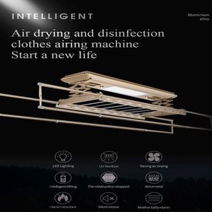 Ceiling Smart Lifting Hanging Motorized Electric Aluminum Clothes Dryer Rack <b>With</b> <b>Fan</b> and Uv - Product Image 6