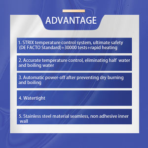 <span class=keywords><strong>Bouilloire</strong></span> électrique en verre de première qualité 1,7 L, <span class=keywords><strong>bouilloire</strong></span> Penmarch à température réglable pour les besoins en eau chaude à la maison et au bureau - Product Image 5