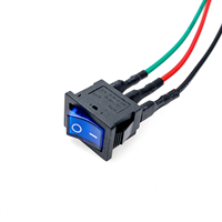 Sakelar Rocker Persegi KCD1 dengan Kabel 20CM, Tombol Daya, 2/3/4 Pin, dengan Lampu, 6A 250V 10A 125V