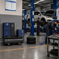 Compresseur d'air industriel à vis à faible bruit 15KW 20HP 0,6-2,5m³/min 21-88CFM 8Bar-13bar pour la réparation automobile et la menuiserie