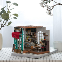 Robotime Rolife US Entrepôt Bricolage Assembler Jouets DG109 Simon's Coffee Cadeaux Kits 3D Puzzle en bois DIY Miniatures Maison