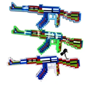 LED 45cm flashing wave mosaic gun & wind up pixel gun with music and light flashing space blaster gun Outdoor Game