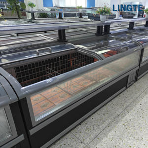 <span class=keywords><strong>Réfrigérateur</strong></span> de supermarché le plus vendu avec portes coulissantes en verre et grandes fenêtres, combinaison de style îlot - Product Image 6