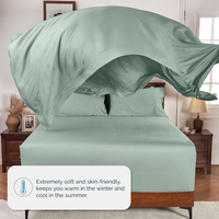 Ensemble de housse de couette 3 pièces en tissu satiné 100% bambou écologique, tissage 400TC, rafraîchissant, pour usage domestique, collection de literie
