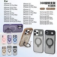Support d'anneau en métal rotatif à 360 ° étui de téléphone robuste peau mate couverture de téléphone magnétique personnalisée pour iPhone 14 16 15 Pro Max 17 étuis d'air