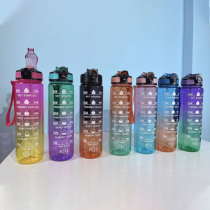 Bouteille d'<span class=keywords><strong>eau</strong></span> réutilisable transparente <span class=keywords><strong>de</strong></span> 32 oz pour le sport et la salle <span class=keywords><strong>de</strong></span> sport, avec logo personnalisé 2025, nouveaux produits, vaisselle en plastique avec paille - Product Image 3