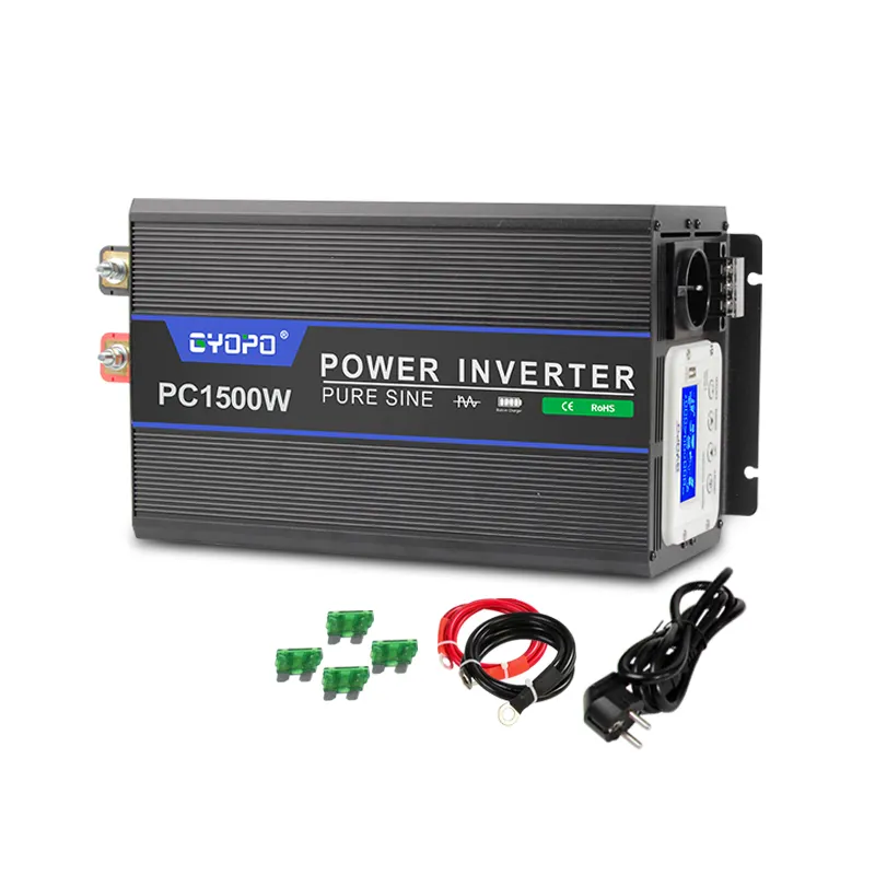 Gyopo 1500vaはパワーインバーターホーム12v220vバッテリー充電器20A30Aと内蔵転送スイッチをアップグレードします