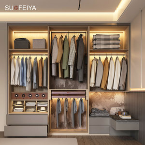 Armoire de chambre à coucher moderne et personnalisée Sofeyia avec 6 portes, poignée invisible, utilisation hôtelière, quincaillerie de haute qualité - Product Image 2